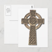Keltisches Kreuz - Stein Postkarte (Vorne/Hinten)