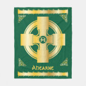 Keltisches Kreuz und Knoten Buchstaben A Monogramm Fleecedecke (Vorderseite)
