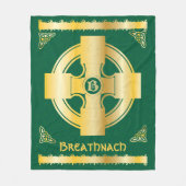 Keltisches Kreuz und Knoten Buchstaben B Monogramm Fleecedecke (Vorderseite)