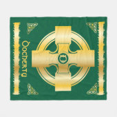 Keltisches Kreuz und Knoten Buchstaben D Monogramm Fleecedecke (Vorderseite (Horizontal))