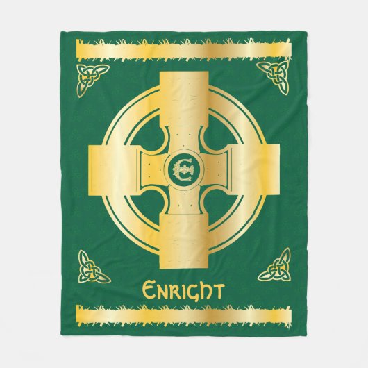 Keltisches Kreuz und Knoten Buchstaben E Monogramm Fleecedecke (Vorderseite)