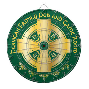 Keltisches Kreuz und Knoten Buchstaben H Monogramm Dartscheibe