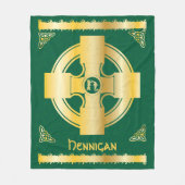 Keltisches Kreuz und Knoten Buchstaben H Monogramm Fleecedecke (Vorderseite)