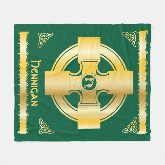 Keltisches Kreuz und Knoten Buchstaben H Monogramm Fleecedecke (Vorderseite (Horizontal))