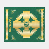 Keltisches Kreuz und Knoten Buchstaben K Monogramm Fleecedecke (Vorderseite (Horizontal))