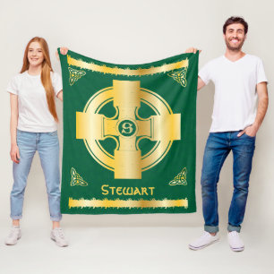 Keltisches Kreuz und Knoten Buchstaben S Monogramm Fleecedecke