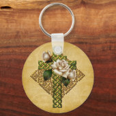 Keltisches Kreuz und Rose Schlüsselanhänger (Vorderseite)