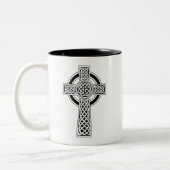 Keltisches Kreuz Zweifarbige Tasse (Links)