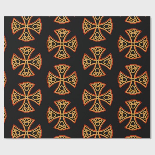Keltisches Kreuzpapier Geschenkpapier (Flach)