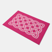 Keltisches Muster, Fuchsienrosa und Weiß Fußmatte (Schrägansicht)