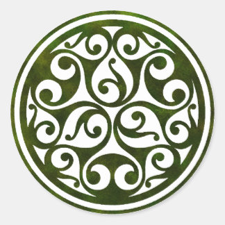 keltisches Ornament-Design von mosspathstoneworks. Runder Aufkleber