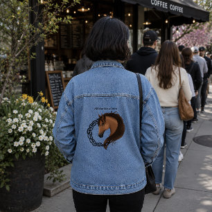 Keltisches Pferd Gelber Knotwork-Kreis Mythisches  Jeansjacke