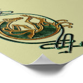 Keltisches Pferd Knotwork - Stein Poster (Ecke)