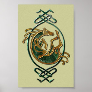 Keltisches Pferd Knotwork - Stein Poster