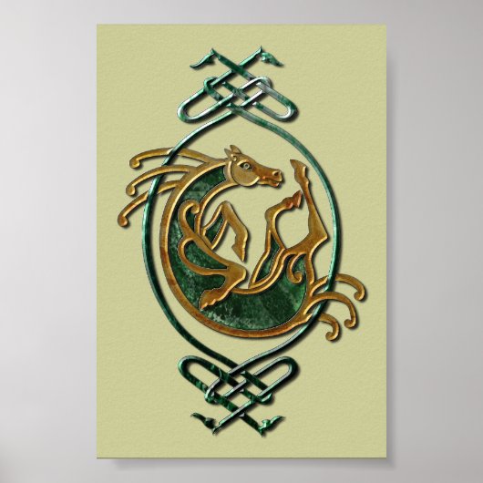 Keltisches Pferd Knotwork - Stein Poster (Vorne)