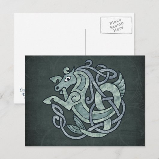 Keltisches Pferd Postkarte (Vorne/Hinten)