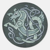 Keltisches Pferd Runder Aufkleber (Vorderseite)