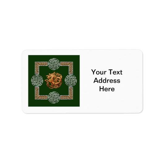 keltisches Pferdedesign Adressaufkleber (Vorne)