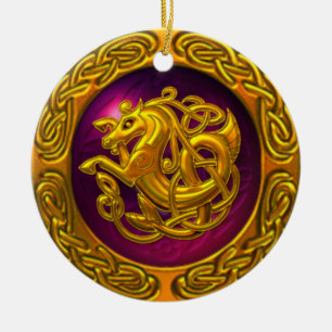 Keltisches Pferdedesign Keramikornament
