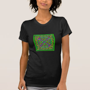 Keltisches quadratisches Grün T-Shirt