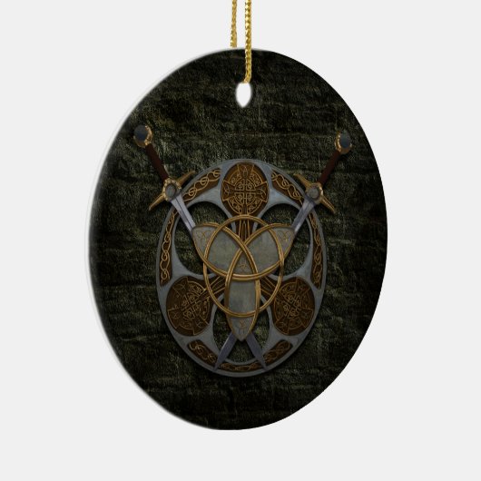 Keltisches Schild und Schwerter Keramikornament (Rechts)