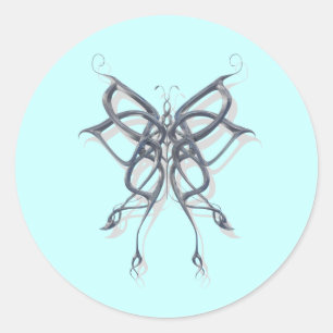 Keltisches Schmetterlings-Metall Runder Aufkleber