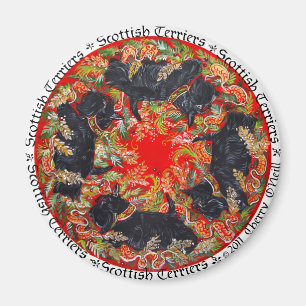 Keltisches Scottish-Terrier-Medaillon Magnet