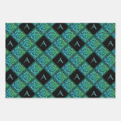 Keltisches Set für Monogramm, 3 Geschenkpapier Set (Vorderseite 3)