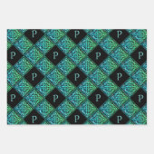 Keltisches Set für Monogramm, 3 Geschenkpapier Set (Vorderseite 2)