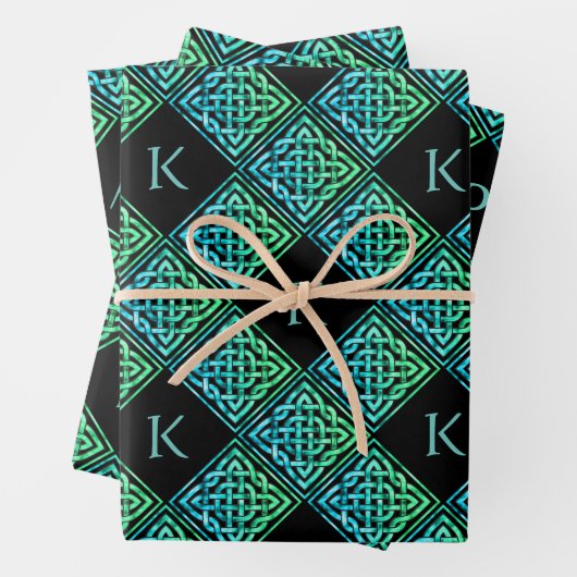 Keltisches Set für Monogramm, 3 Geschenkpapier Set (Beispiel)