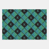 Keltisches Set für Monogramm, 3 Geschenkpapier Set (Vorderseite)