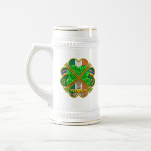Keltisches Shamrock-Erbesymbol Irisch Inspiriert Bierglas