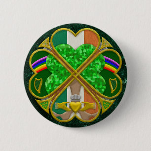 Keltisches Shamrock-Erbesymbol Irisch Inspiriert Button
