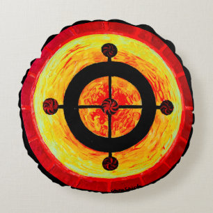 Keltisches Sonnensymbol Rundes Kissen