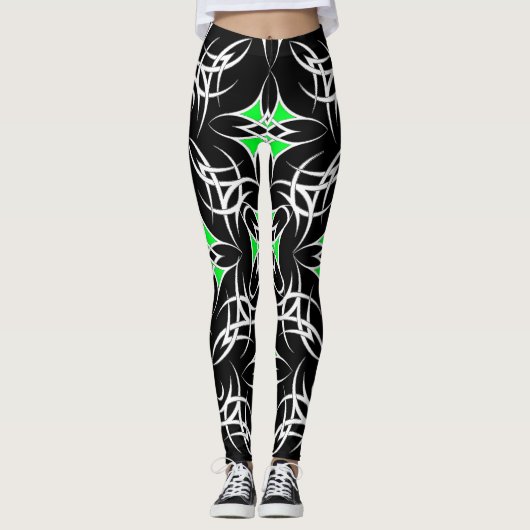 Keltisches Stammes- (Grün) Leggings (Vorderseite)