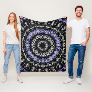 Keltisches Stammesmandala (Blau) Fleecedecke