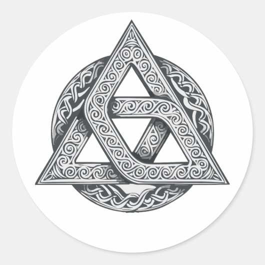 Keltisches Symbol, Trinity-Knoten Runder Aufkleber (Vorderseite)