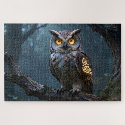 Keltisches Tier des Geistes Eule Puzzle (Horizontal)