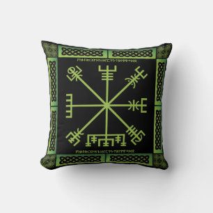 Keltisches Vegvisir-Wurfkissen (Quadrat) Kissen