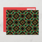 Keltisches Weihnachtsstechpalmen-Kranz-Muster Feiertagspostkarte (Vorne/Hinten)