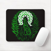 Keltisches Wolf-/Mondgrün Mousepad (Mit Mouse)