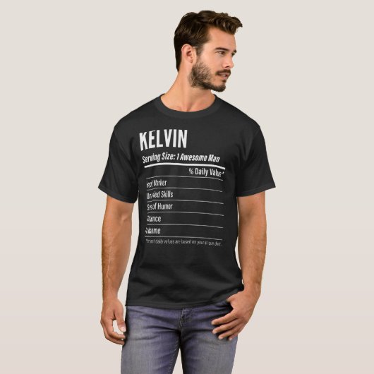 Kelvin Serving Size Nutrition Label Calories T-Shirt (Vorne ganz)