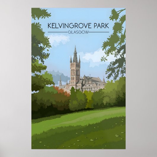 Kelvingrove Park Glasgow Travel Poster (Vorne)