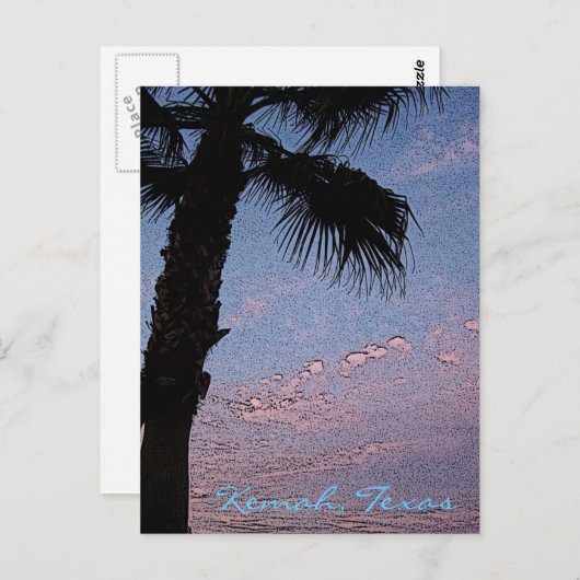 Kemah Palm Sunset Postcard - kundenspezifisch Postkarte (Vorne/Hinten)