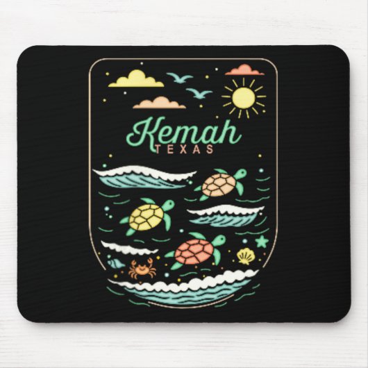 Kemah Tx Niedliche Strandferien Meeresschildkröten Mousepad (Vorne)