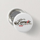 Kemetic Staat des Sinnesknopfes (Rot/Brown) Button (Vorne & Hinten)