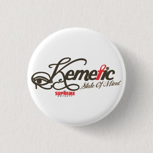 Kemetic Staat des Sinnesknopfes (Rot/Brown) Button (Vorderseite)