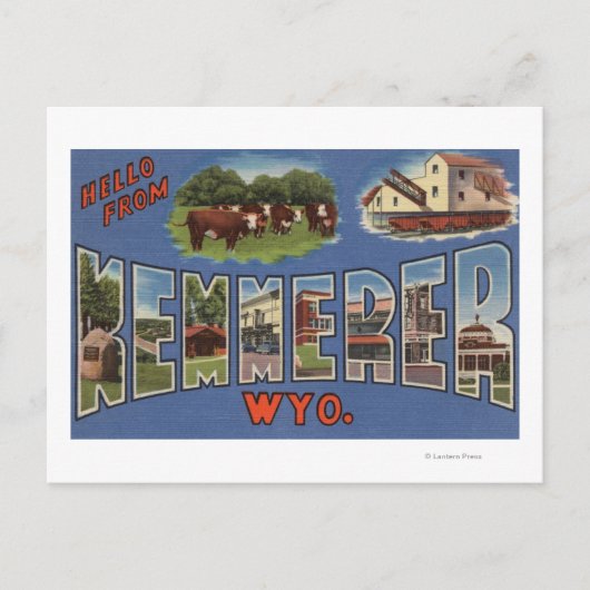 Kemmerer, Wyoming - Große Buchstabenszenen Postkarte (Vorderseite)