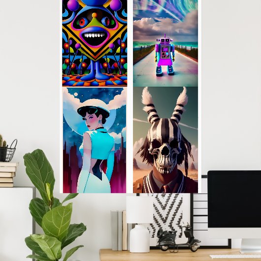 Ken Gage 4-in-1 Pop Art Series A Poster (Heimbüro)