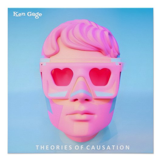 Ken Gage Theories of Causation Vaporwave Album Art Poster (Vorderseite)